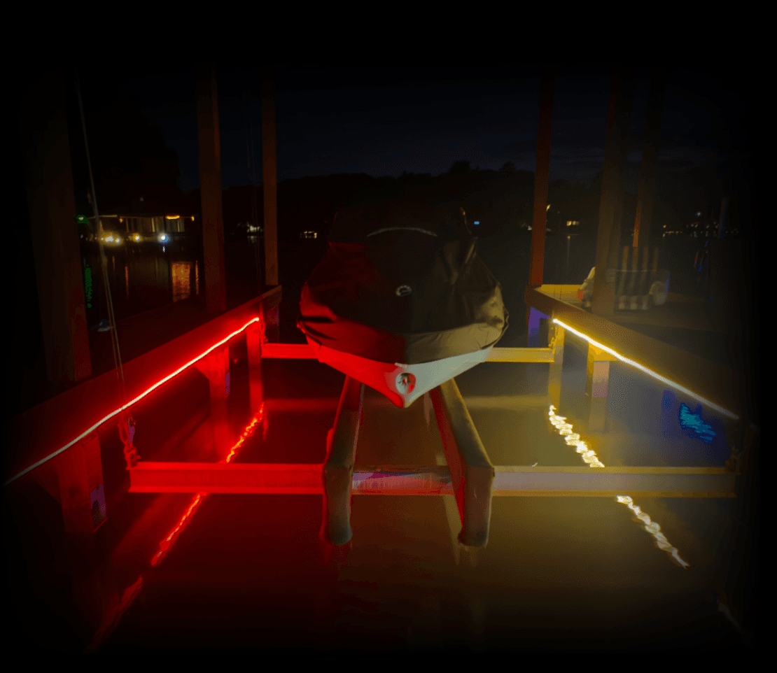 Custom color LED dock lighting installation